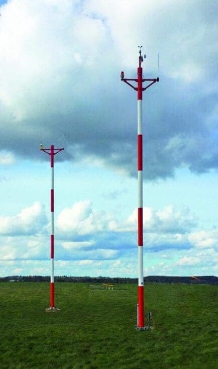 Anemometer mast for weather monitoring