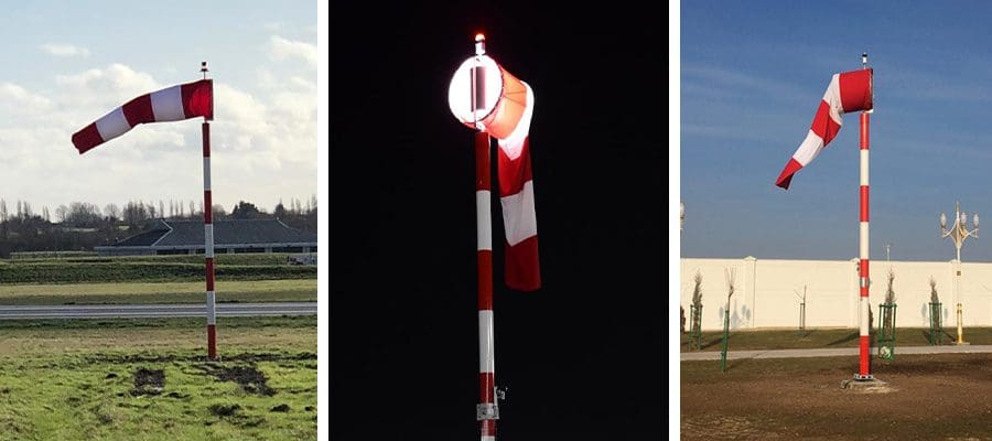 Internally Lit Heliport Windsock - examples of windsocks installed by Pollite