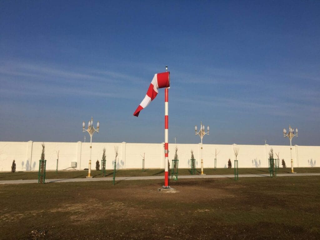 Frangible windsock mast in Turkmenistan